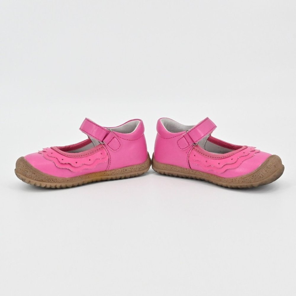 ANGEL Toddler Girl Ruffle Scalloped Mary Jane Pink Closed Toe Ankle Strap Size 6 - Picture 7 of 12